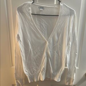 Old Navy White V-Neck Cardigan